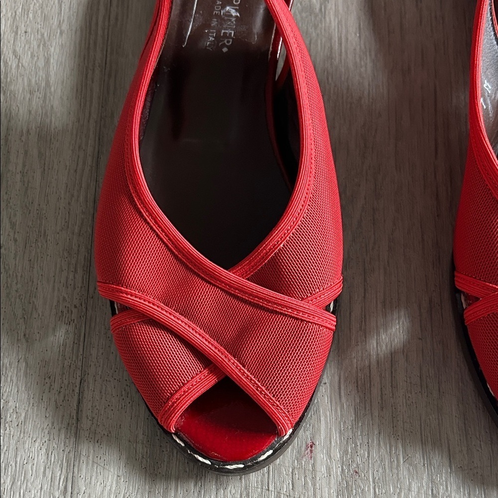 Donald J. Pliner Vibrant Red Peep-Toe Heels - Picture 2 of 9